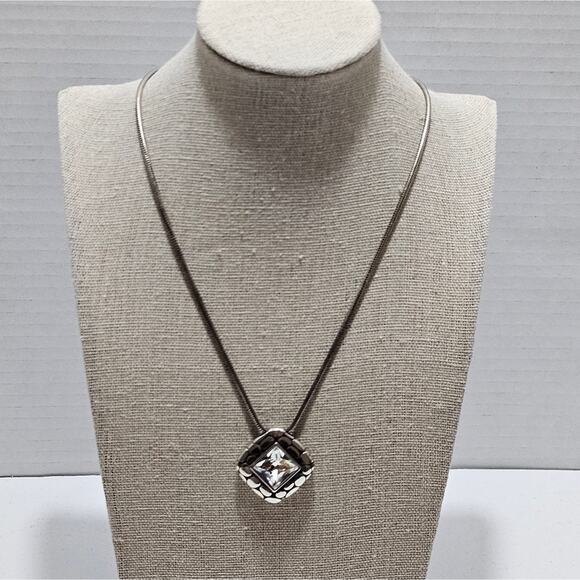 Brighton Pebbled Large Crystal Jeweled‎ Pendant Necklace - Picture 4 of 6